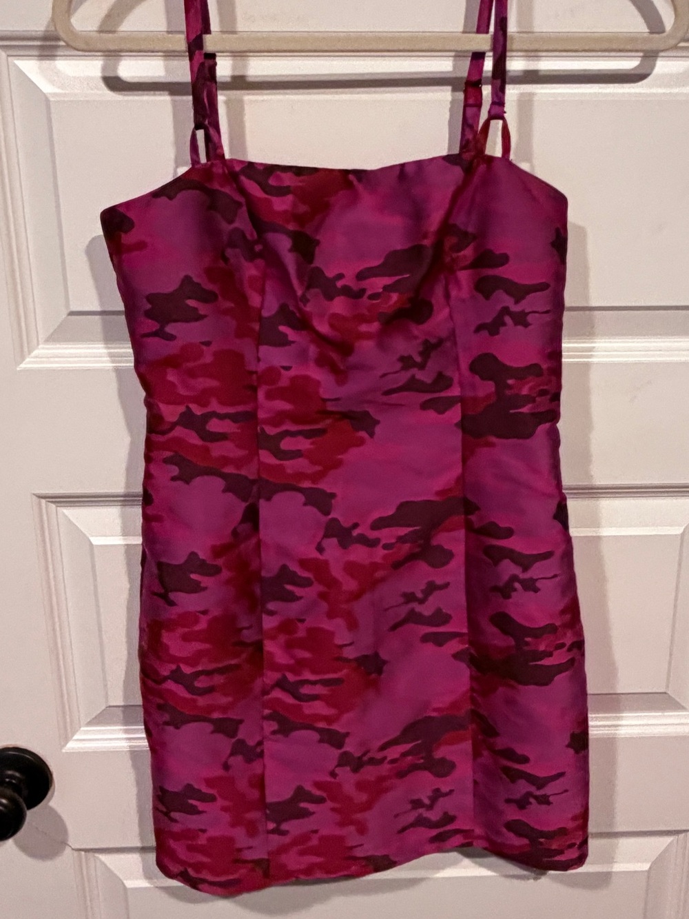 Satin Pink Camo Cami Mini Dress by Hours in size XS